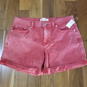 Gap red wash denim roll hem shorts